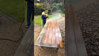 Shocking Results Garden Table Pressure Washing Transformation pressurewashing [upl. by Ilime]