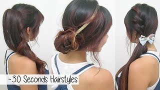 30 Seconds Hairstyles TIMED l Quick Cute amp Easy School Hairstyles [upl. by Htur434]