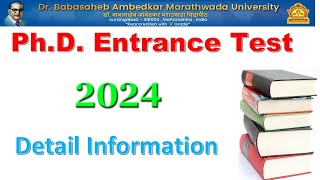 Dr BAMU PhD Entrance PET Exam 2024 Detail Notification [upl. by Fry]