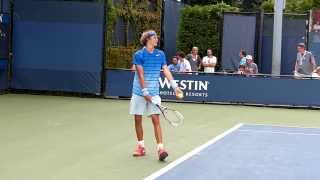 Alexander Zverev  US Open juniors 2013  Slow motion video 02 [upl. by Anaicul]