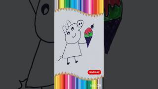 Peppa pig and ice cream drawing shorts shortvideos easydrawing art desenhar [upl. by Zacharia498]