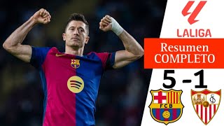 Barcelona vs Sevilla 51 Resumen y Goles  LaLiga 202425 [upl. by Philip]