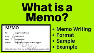 Memo  What is Memo Writing in English  What is Memorandum  Format  Sample  Example [upl. by Argyle807]