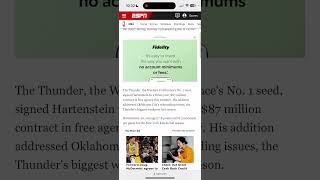 THUNDER HARTENSTEIN OKC NBA ESPN nbateam SGA chet [upl. by Annaxor470]