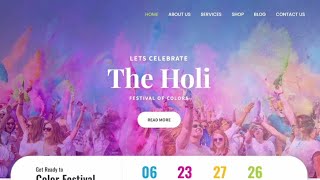 Happy Holi Wishing Web Page Using HTML CSS JavaScript najeebahmad07 [upl. by Nahte]