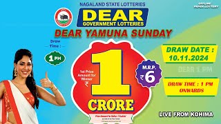 DEAR YAMUNA SUNDAY WEEKLY DEAR 1 PM ONWARDS DRAW DATE 10112024 NAGALAND STATE LOTTERIES [upl. by Ahola590]