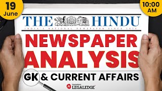 The HINDU for CLAT 2025 19th June  Current Affairs for CLAT  Daily Newspaper Analysis [upl. by Sender]