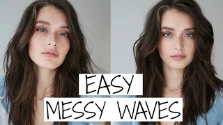 Easy Messy Waves Hair Tutorial  Jessica Clements [upl. by Alves]