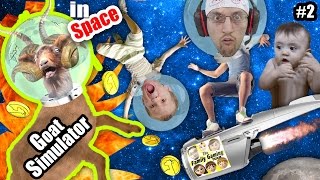 GOAT ON FIRE 🔥 FGTEEV Shawn Chase and Duddy play GOAT SIMULATOR in SPACE HA HA HA HA HA Part 2 [upl. by Bruni]