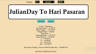 Konversi Julian Day ke Hari Pasaran [upl. by Emmi]