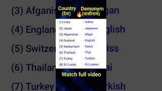 Viral Countries and their Demonyms english viral [upl. by Neitsirhc]