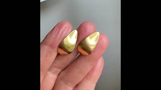 Vintage Georg Jensen 18K Gold Earrings Danish Designer [upl. by Yedorb229]