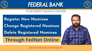 Nominee  Register  Change  Delete  for Your Bank Account  Through Fednet [upl. by Rad]