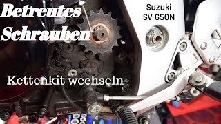 Kettenkit SV 650 wechseln mit Kette nieten [upl. by Kcirad897]