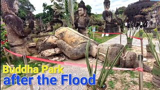 Buddha Park Wat Xiang Khuan after the big flood in Vientiane Laos [upl. by Ailana]