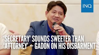 ‘Secretary’ sounds sweeter than ‘attorney’ — Gadon on his disbarment [upl. by Dachia]