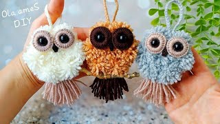 Its so Cute ☀️ Easy Owl Making Idea with Yarn  You will Love these Owlets  DIY Woolen Crafts [upl. by Navinod]