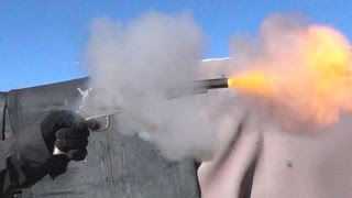 Black powder revolver in slow motion 940 fps footage [upl. by Gelman941]