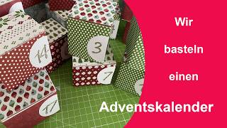 Wir basteln einen Adventskalender aus alten Schachteln  upcycling  Use Up Your Stash [upl. by Ellord]