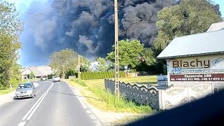 OSP Żołynia  Pożar składu opon w Markowej [upl. by Yarod906]