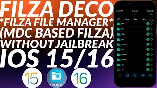 Install amp use Filza Deco iOS 1516 Without Jailbreak  Filza File Manager No Jailbreak  Full Guide [upl. by Vito366]