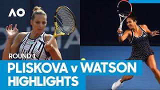 Kristyna Pliskova vs Heather Watson Match Highlights 1R  Australian Open 2021 [upl. by Noved]