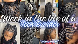 Spend a Week with me DOING HAIR teen braider [upl. by Schiro804]