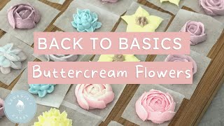 How to Pipe Buttercream Flowers  Piping tutorial  Georgias Cakes [upl. by Einnel]