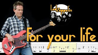 Led Zeppelin  For Your Life Bass Tabs amp Tutorial By John paul jones [upl. by Launce948]