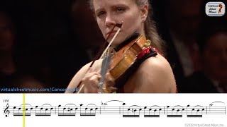 Bach  Concerto for violin in A minor  Julia Fischer  1st Movement  Sheet Music Play Along [upl. by Selry]