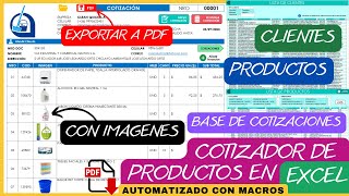 COTIZADOR de Productos💲con IMAGENES en Excel✅con Macros [upl. by Cindra59]