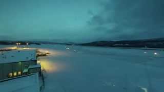 HarstadNarvik airport Evenes 25jan 2015 [upl. by Drawd]