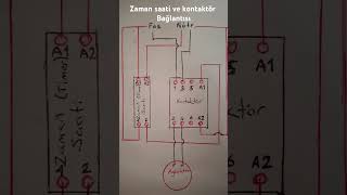 Zaman saati ve kontaktör bağlantısı şema shorts short shortvideo elektrik elektronik devre [upl. by Mehta988]