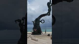 Mexico  Beachwalking in Cancun Portal Maya as entrance to the beach of Playa Del Carmen Shorts [upl. by Atekal]