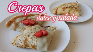 RECETA DE CREPAS DULCES Y SALADAS MEZCLA PARA CREPAS [upl. by Arlo348]