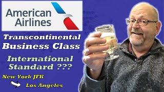 Flight Review  American AIrlines Trancon Service from New York to LA in Business Class [upl. by Ennayoj783]