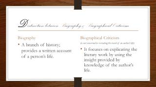 Biographical Literary Criticism [upl. by Usanis610]