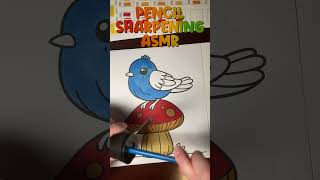 Pencil Sharpening ASMR Video  Bird on Mushroom coloringasmr asmr asmrcoloring [upl. by Blaze623]