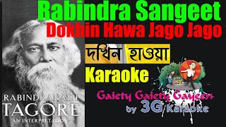 Dokhin Hawa Jago Jago  দখিন হাওয়া জাগো  Rabindra Sangeet  Bangla Karaoke With Rolling Lyric [upl. by Gerry]