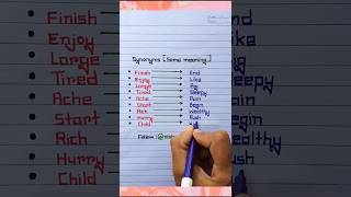 Synonyms Same Meaning📝👩‍🏫🔥😉shorts ytshorts education english learnenglish shortvideo yt [upl. by Dowzall657]