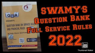 Swamy Question Book on Service Rules and Financial Rules  MCQs  Latest Edition 2022 AAOSAS exam [upl. by Wiener885]