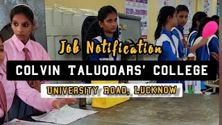 Colvin Taluqdars College Job Notification  ICSEISC School teachingjobs vacancy [upl. by Espy190]