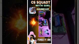 Handkam pc cs squad with girls gamer 🥰😱 keyboard and mouse in mobile pc setup📱🖱️⌨️shorts freefire [upl. by Aeynod482]