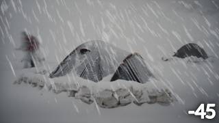 Extreme winter snow storm 45C FREEZING COLD WINTER CAMPING ALONE in a HOT TENT [upl. by Plato67]