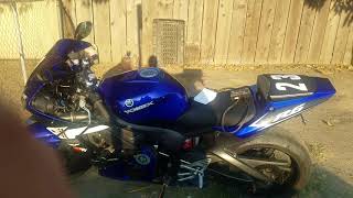 2003 Yamaha R6 misfiring cause a problem Power Commander going out [upl. by Ytnom252]