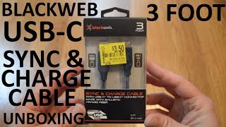 Unboxing BlackWeb 3Ft USBC Sync amp Charge Cable Blue [upl. by Gaye]