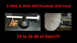 24GHz amp 5GHz Wifi Parabolic Dish Feed [upl. by Tugman375]