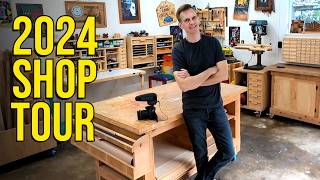 2024 Shop Tour  How to set up an inexpensive efficient woodworking shop in a small space [upl. by Adrea120]