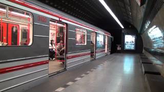 Metro Praha  Prague at station Jiřího z Poděbrad Linka A HD [upl. by Anaeco490]