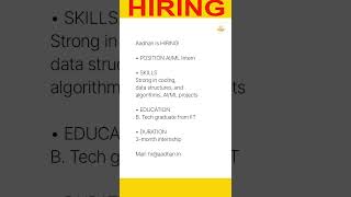 Aadhan is HIRING AIML Intern etc [upl. by Ocirne358]